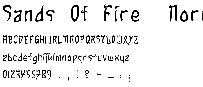 Sands of Fire  Normal font